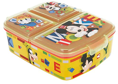 Fiambrera infantil múltiple con 3 compartimentos de Mickey Mouse