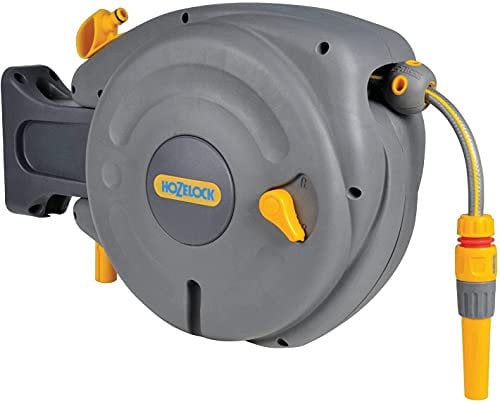 Hozelock AutoReel mit 10 Meter Schlauch 2485R0000 10 m Grigio, Giallo Avvolgitubo automatico da giardino
