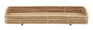 House Doctor Tablett, Orga, Natur, l: 52 cm, w: 30 cm, h: 6 cm, Metall, Rattan, Jute, l: 25 cm