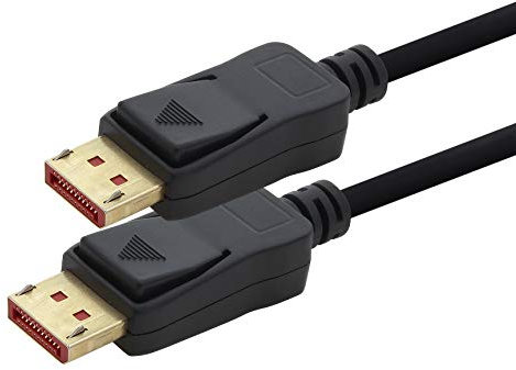 1aTTack.de 1 x DP cable 8K 60Hz - 2m - Displayport cable, DP 1.4 bandwidth of max. 32.4 Gbit s 7680 x 4320 60 Hz compatible with 1.3, 1.2, 1.1, HDR10, HDCP 2.2 black