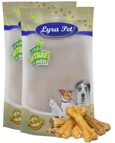 Lyra Pet® 20 STK. Kauknochen gefüllt mit Pansen ca. 15 cm | Naturbelassener Kausnack | Hundeknochen zur Zahnreinigung | Langer Kaugenuss aus Rinderhaut | Nährstoffreich | Fettarmer Kauartikel