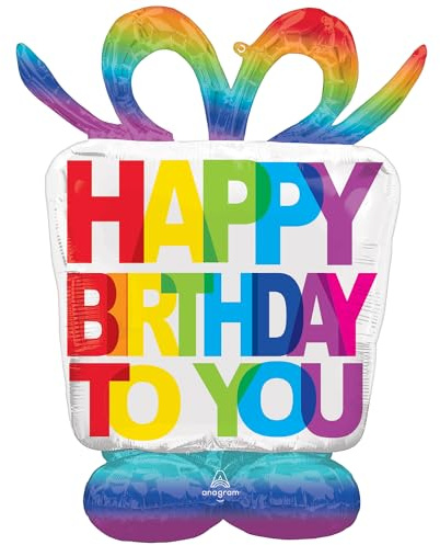 (PKT) Airloonz: Birthday Present Foil Balloon P70 (38/96cmx 50/127cm)