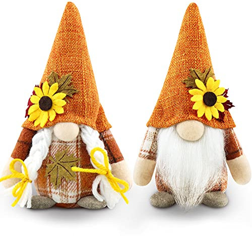 Godeufe Decorazioni Autunnali Gnomi Set di 2 Autunno Gnomo Peluche Home decor per Casa Cucine