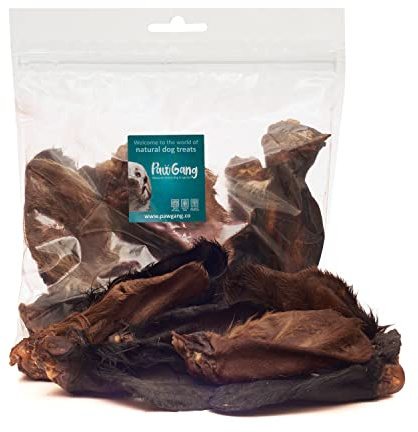 PawGang Beef Cow Ears with Hair 10 pcs – Air Dried Natural Dog Treats Chews