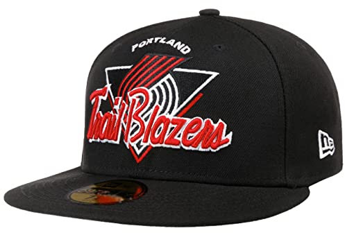 New Era 59Fifty NBA Tip-Off Trail Blazers Cap Basecap Baseballcap Flat Brim Fitted Portland Damen/Herren - Hinten geschlossen, mit Schirm Herbst Sommer Frühjahr Winter Frühling-Sommer Herbst-Winter