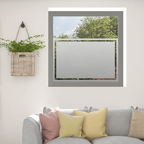 Kiwistar UG Sichtschutzfolie - 50 cm lang - Rahmen Fensterfolie Sichtschutz Milchglas selbstklebend für Bad Dusche Badfenster Blickdicht Büro Terasse Klebefolie