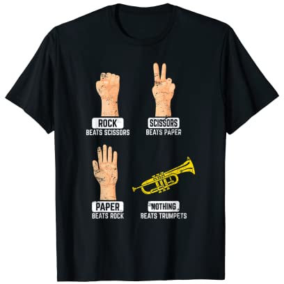 Rock Paper Scissors Nothing Beats Trompets Trompete Player T-Shirt
