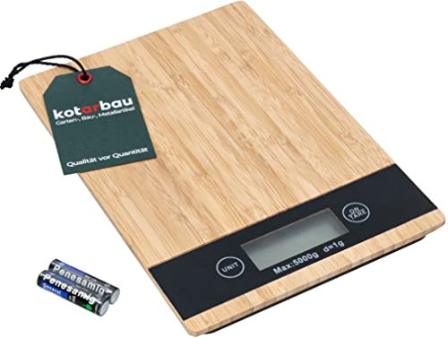 KOTARBAU® Elektronische Küchenwaage aus Bambus bis 5 kg