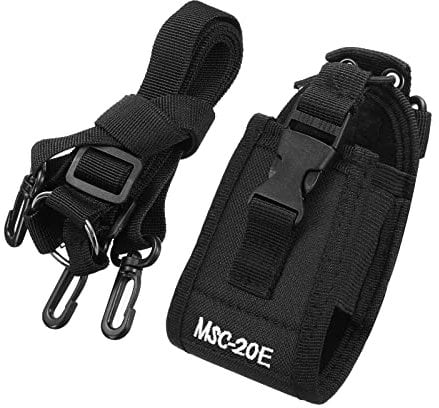 sourcing map Multi-Function Black MSC-20E Nylon Bag Pouch Case Two Way Radio Transceiver Walkie Talkie Pouch
