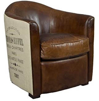 Design Clubsessel Kendal Leder Vintage Cigar Jute