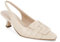 Womens Sling Back Kitten Heels Low Dress Shoes Slingback Pumps Pointed Closed Toe Comfortable Party Office Sandals, Nude(pu), 6 UK