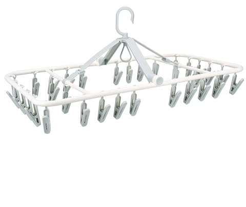 Foyer Nuage Etendoir Chaussette,Séchoir Tourniquet Pliable,Pince Chaussette Etendoir avec 32 Pinces pour sous-Vêtements,Chaussettes,Lingeries,Pieuvre Pince à Linge pour Cravate,Chapeaux,Echarpe