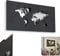 HOFSTEIN LED Wandleuchte Zabreira, Wandlampe aus Metall in Schwarz/Silberfarben, LED Weltkarte Wandbild mit Leuchtdesign und tollem Lichteffekt, 1-flammig, 1x LED 26 Watt, 1700 Lumen, 3000 Kelvin