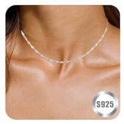 FUNEIA 925 Sterling Silber Kette Damen Verstellbare Halskette Verlängerungskette und einer Breite von 0,75/1/1,2/1,3/1,5 Silberkette Damen 925 ohne anhänger 40CM-60CM