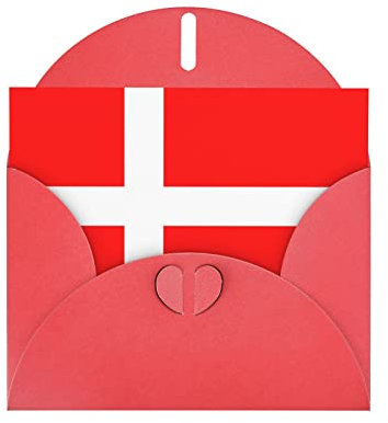 Grußkarte mit Dänemark-Flagge, hochwertig, Perlenpapier, 10,2 x 15,2 cm, für Geburtstagskarte, Party, Einladungskarte