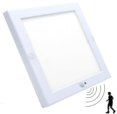 Wondlumi 18W PIR Ceiling Lights Motion Sensor, Indoor Ultra Slim LED Panel Light 1800lm Square for Hallway Porch Stairs, 240V Cool White 6000K