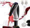 Decantador Eléctrico y Aireador Automático de Vino - Dispensador Recargable Inteligente Con 2 Tapones - Regalo Para Fiesta Familiar, Negro