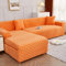 Sofabezug Eckcouch Couch überzüge L Form Rechts Links Elastische Sofaüberzug für Wohnzimmer Jacquard Couchbezug Sofabezüge 1 2 3 4 Sitzer Sofahusse Sofa Überzug Abdeckung,Orange-ChaiseLongue+3seats