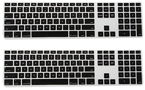Keavenoy 2 dünne Silikon-Tastatur-Schutzabdeckung mit Ziffernblock für Schwarz