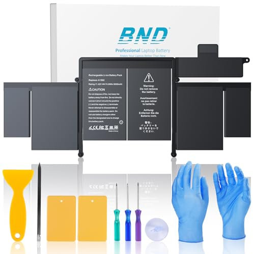BND A1582 A1502 Akku, Ersatzakku A1502 für MacBook Pro 33.0 cm Retina [Anfang 2015, Mitte 2014, Ende 2013] A1493 - Hohe Leistung und Langlebigkeit