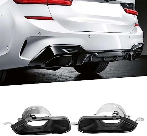 HAIYUN Endstuck Auspuff für B-MW 3 Series G20 G21 M Sport M340 2019 2020 2021 304, Auspuffblenden Edelstahl Auto Endstück Endschalldämpfer Spitze Endrohrblende,A-Black