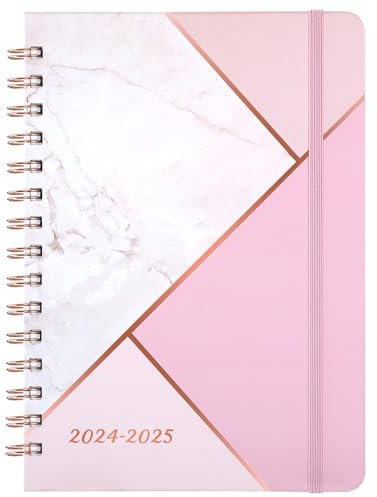 Schülerkalender 2024-2025 - Terminplaner 2024-2025 A5 Wochenansicht, Terminplaner 2024-2025 von August 2024 bis Juli 2025, Hardcover mit Innentasche, 21,5 x 15,5 cm, Rosa
