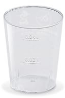 Schnapsbecher Made in Germany | Eichstrich 2cl / 4cl | Shotbecher Plastikbecher Einwegbecher aus Kunststoff PS (Polystyrol), Transparent klar (100)