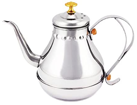 Teekessel, klassische Teekanne, 1200 ml, großes Fassungsvermögen, Edelstahl-Teekanne, Schwanenhalsform, Kaffeekanne, großer Teebereiter mit Filter, Teekessel, Teekanne