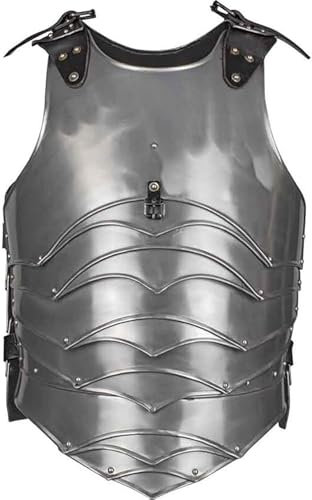 ANTIQUEMEDIEVAL Rikomer Brustpanzer Stahl Cuirass Mittelalter Brustpanzer Torso Rüstung – Größe L, AM0388