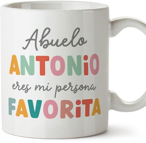 MUGFFINS Tazas Personalizadas para ABUELO - En Español - Persona favorita_Abuelo - 11 oz / 330 ml - Regalo personalizable original y divertido