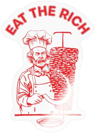 Karl Marx Eat The Rich Döner Kebap Sticker Aufkleber