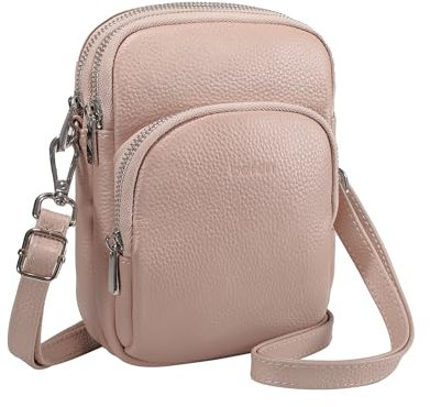 befen Echtleder Handytasche zum Umhängen Damen RFID-Blockierung Handy Umhängetasche Leder Handytasche mit Geldbörse zum Umhängen, Crossbody Bag mit Verstellbar Schultergurt