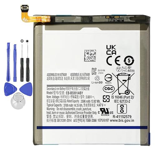BATTERIA COMPATIBILE PER SAMSUNG GALAXY S22 EB-BS901ABY 3700MAH SM-S901 NUOVA CON KIT CACCIAVITI