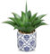 Oairse Artificial Agave Plant in Blue and White Ceramic Pot 13 Realistic Fake Plant Indoor Tropical Faux Greenery for Home Office Décor Bathroom Living Room Table Shelf Decoration