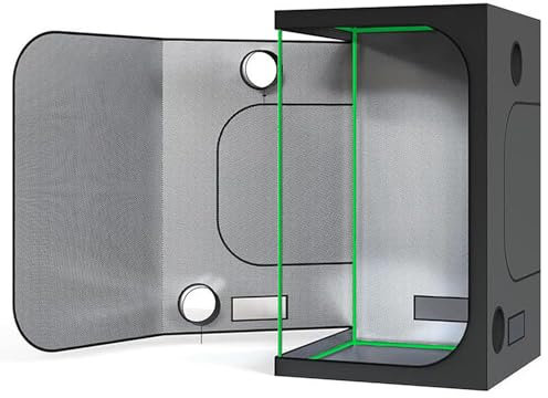 Growzelt 120x120x200 cm, Homebox mit Abnehmbaren Boden Tablett,Homebox-Lichtdicht und Wasserdicht, Grow Tent Ohne Sichtfenster, Growzelt Komplettset 120x120x200 für Homegrowing.