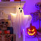 Starnearby Halloween Deko Outdoor, LED Hängende Geister 50CM, Lichterketten Halloween Geist Hängende Dekoration für Party, Terrasse, Rasen, Garten, Vorgarten Deko (1Pcs Weiß)