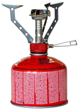 KEMPER - Kit Fornello gas pieghevole compatto 4.5 kW+ Cartuccia di gas 230gr Butano Propano Campeggio Alta montagna