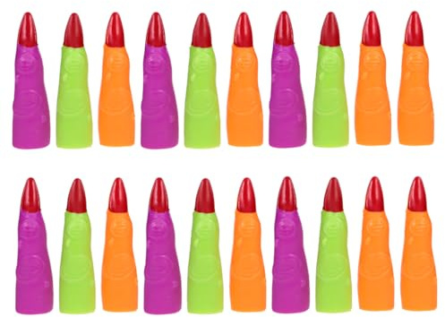 VICASKY Halloween Gruselige Abdeckung Finger Finger-Krallen Abgetrennt | Horror Accessoire Kostümzubehör 20 Stück Hexennägel Lange Falsche Fingernägel Aufstecken Bunte Hexen Krallen aus Kunststoff