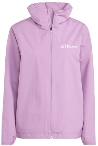 adidas Women's Terrex Multi Essentials 2 Layer Rain Jacket, preloved purple, L