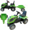COIL Trettraktor,Rutscherauto, Kindertraktor, Tretfahrzeug, Aufsitz-Trettraktor, Hupe, Abnehmbarer Anhänger, maximale Belastung 50 kg, Grün