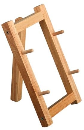 MagiDeal Wood Knife Display Stand Kitchen Knife Holder Storage Shelf Stand 2-tiered Collection Japanese Bayonet Knife Storage Rack