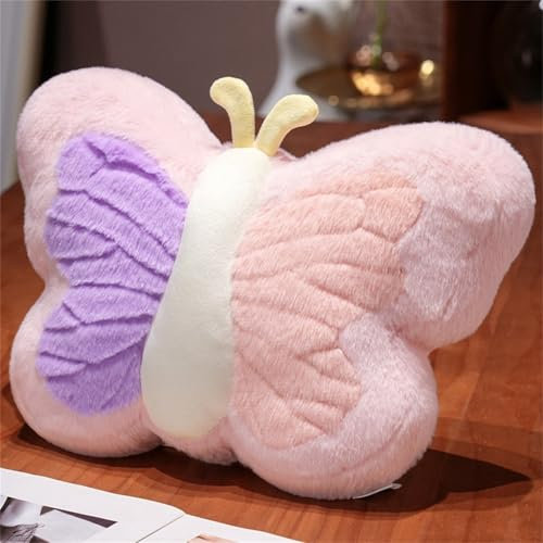 Uixxducc Schmetterling Kuschelkissen Kinder Kreative Aesthetic Kuschelkissen Flauschig Dekokissen Sofakissen Zierkissen Plüsch Kissen Für Kinderzimmer Schlafzimmer (Rosa)