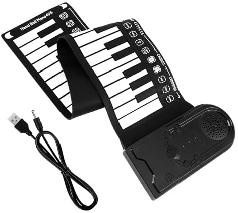 VICASKY Folding Piano 49 Keys Roll-up Electronic Piano Portable Digital Music Keyboard 8 Drum Rhythms