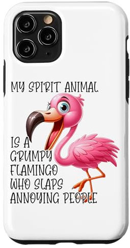 Mein Geistertier ist ein mürrischer Flamingo, der nervigen Peo ohrfeigt Hülle für iPhone 11 Pro