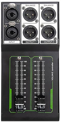 Passive Monitor Volume Controller - Passive Controller 1 Input 2 Output, 70mm Fader, Precise Audio Control for Studio & Home Audio System