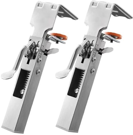 2Pcs Drawer Front Installation Clamps 21 to 50mm Width Drawer Front Clamps Right Angle Stainless Steel Adjustable Fixing Clamp with Press Handle
