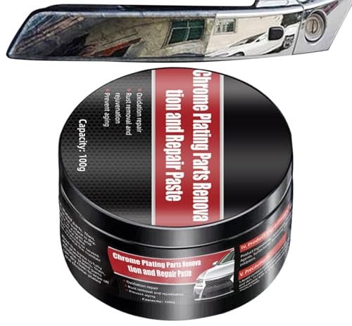 Chrompaste - 100g Chrom -Rekonditionierungscreme | Kfz -Ablaufentferner, Reparaturmittel Für Türgriffe, Fensterstreifen, Stellt Den Glanz Und Glanz An Autokörineteilen Wieder Her.