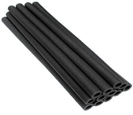 12 Stück Trampolin Schaumstoff Polster Schaumstoffrohre, Schaumstoffhüllen Abdeckung Schaumstoffpolsterung, Trampolin Stangenschutz Pol Schaumhülsen Ersatzschutz Pole Ersatzteile (Black, 88X4.5cm)
