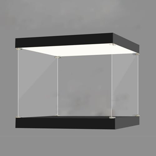 Acryl Vitrine Beleuchtete Acryl-Vitrinen, Stapelbare Thekenbox für Sammlerstücke/Actionfiguren, Extra Große Transparente Sammler-Vitrinen(L60xW60xH60cm/24x24x24)