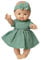 Heless 54022 - Mädchen Babypuppe Gordi von Paola Reina, mit Musselin-Kleid in Salbeigrün und passendem Haarband, 100 Prozent Bio-Baumwolle, Puppe in der Größe 34 cm